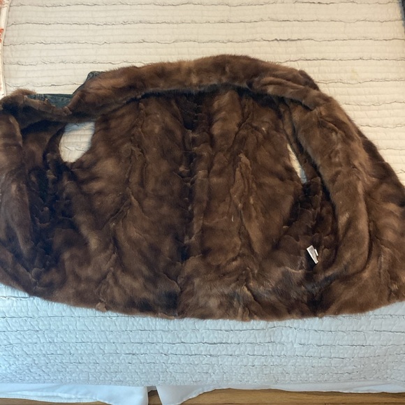 Tendler Denim Mink Lined Vest - Picture 3 of 12